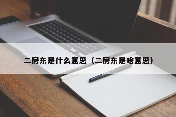 二房东是什么意思（二房东是啥意思）